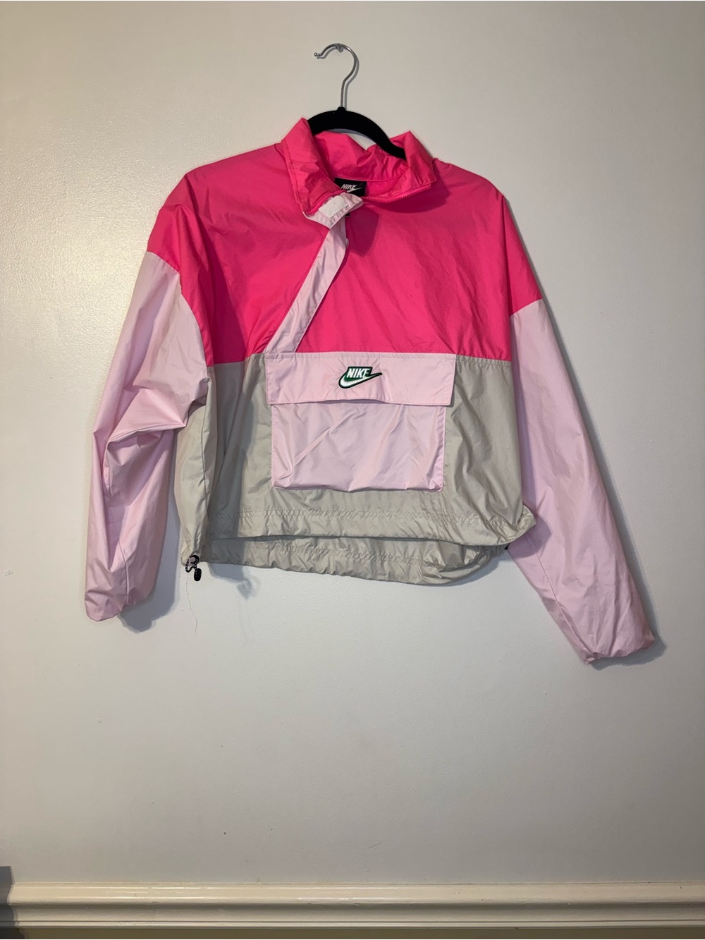 Nike Colorblock Pink & Light Pink Cropped Windbreaker